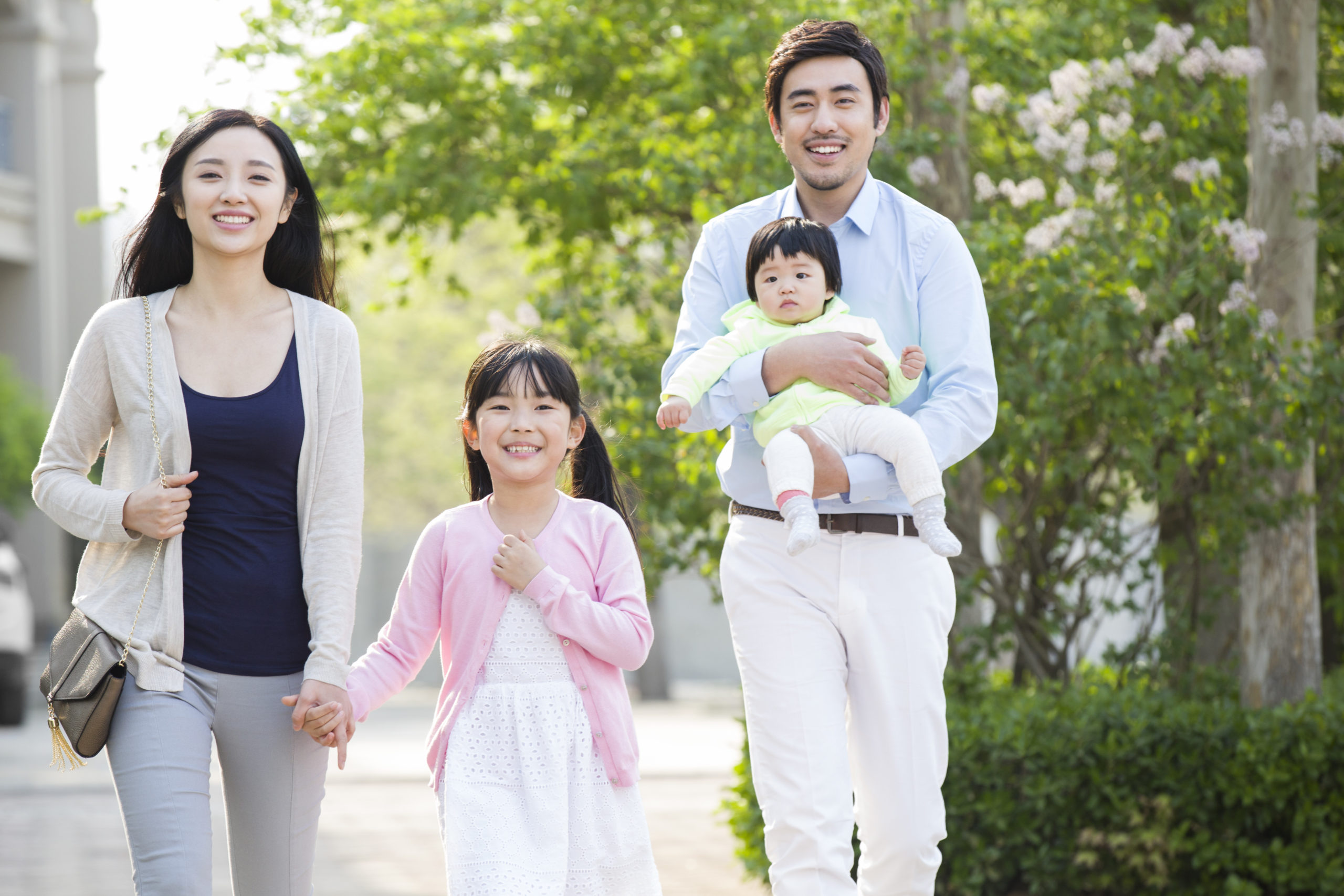 Happy young Chinese family